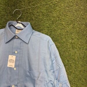 Eagle Shirtmakers Dress Shirt Mens 15½ 32/33 Long Sleeve Blue Hawaii Button Up